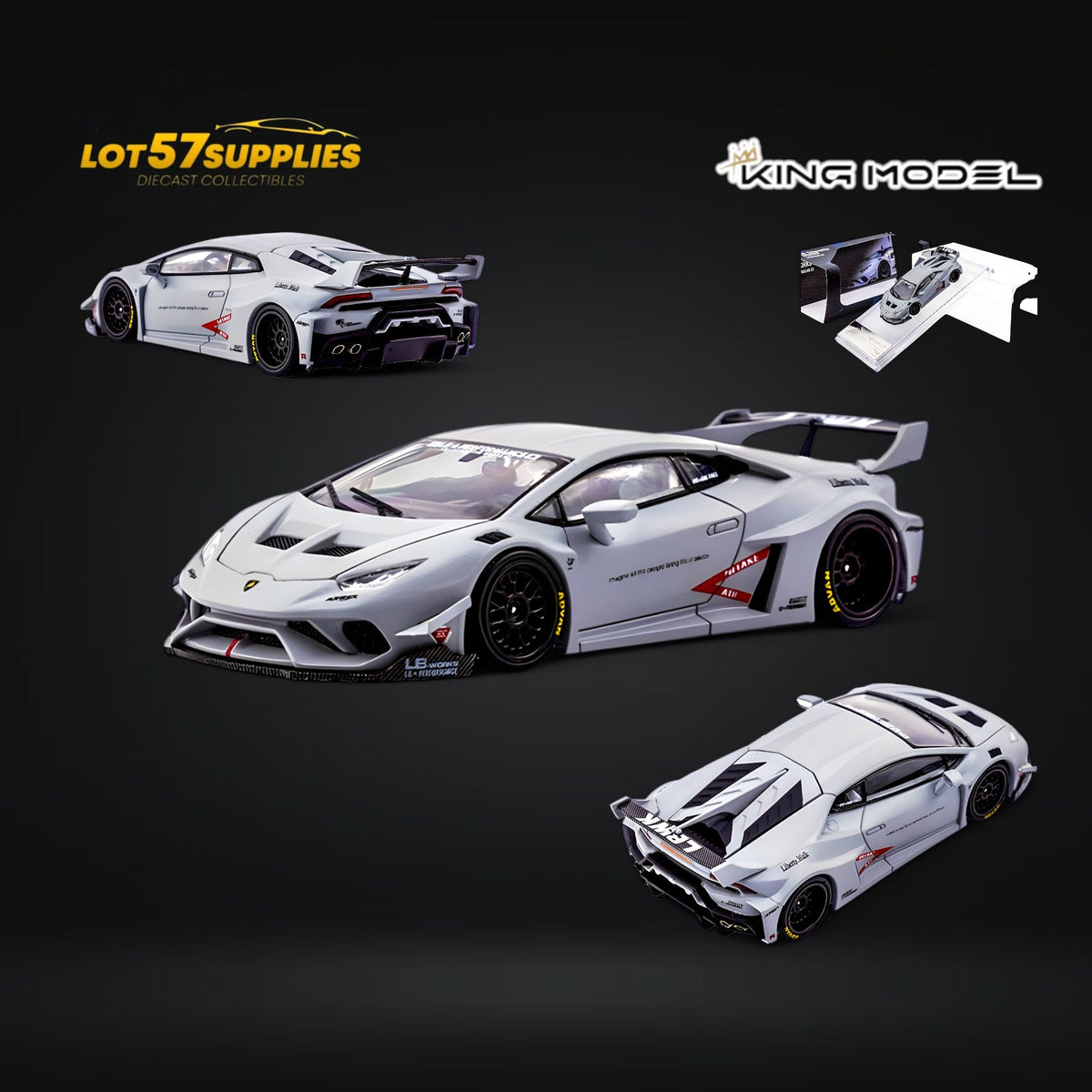(Pre-Order) King Model Lamborghini Huracan LBWK Air Force Grey 1:64 ...