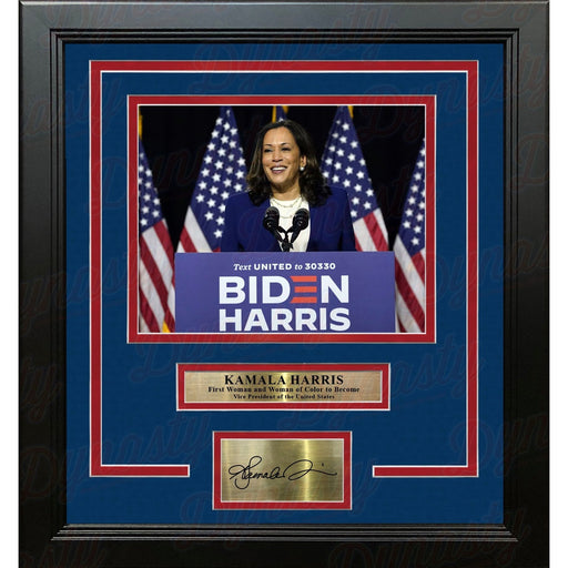 Kamala Harris First Woman of Color As Vice President 8" x 10" Framed Photo with Engraved Autograph - Premium Engraved Signatures - Just $79.99! Shop now at Retro Gaming of Denver