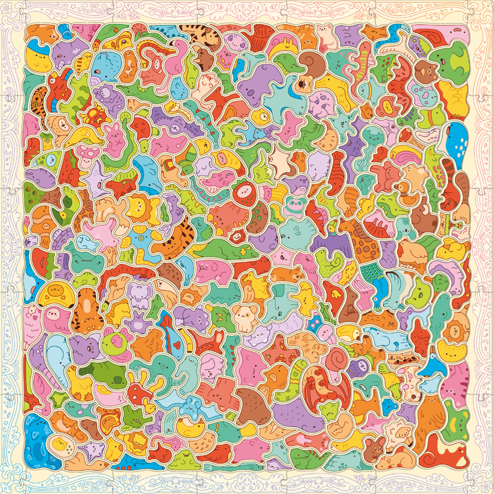Kawaii Creatures 300 Shaped Piece Cluster Puzzle Kaddo - for just $19.99! 