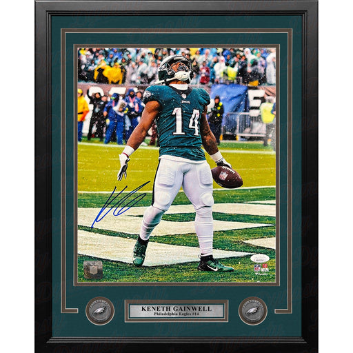 Kenneth Gainwell Touchdown Celebration Philadelphia Eagles Autographed Framed Football Photo - Premium Autographed Framed Football Photos - Just $119.99! Shop now at Retro Gaming of Denver