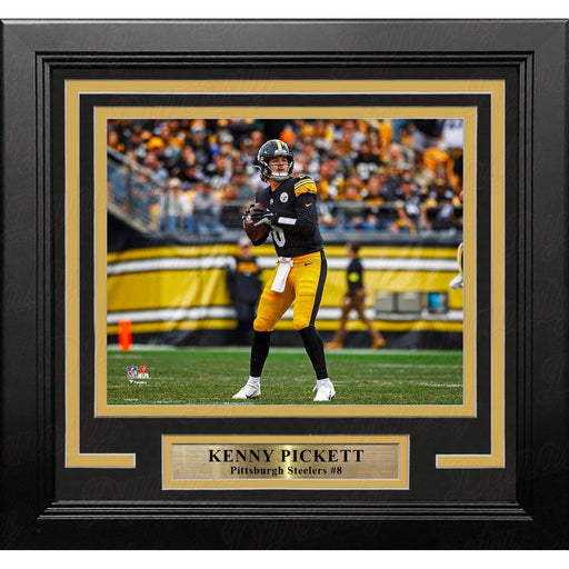 Kenny Pickett in Action Pittsburgh Steelers 8" x 10" Framed Football Photo - Premium Framed Football Photos - Just $49.99! Shop now at Retro Gaming of Denver