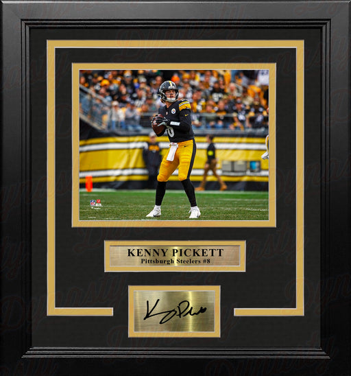 Kenny Pickett in Action Pittsburgh Steelers 8" x 10" Framed Football Photo with Engraved Autograph - for just $79.99! 