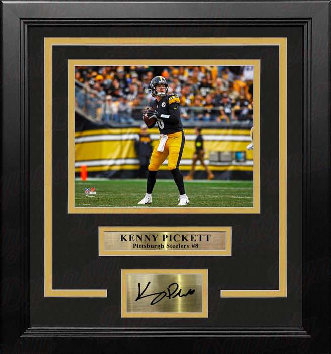Kenny Pickett in Action Pittsburgh Steelers 8" x 10" Framed Football Photo with Engraved Autograph - for just $79.99! 