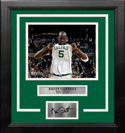 Kevin Garnett Celebration Boston Celtics 8" x 10" Framed Basketball Photo with Engraved Autograph - for just $79.99! 