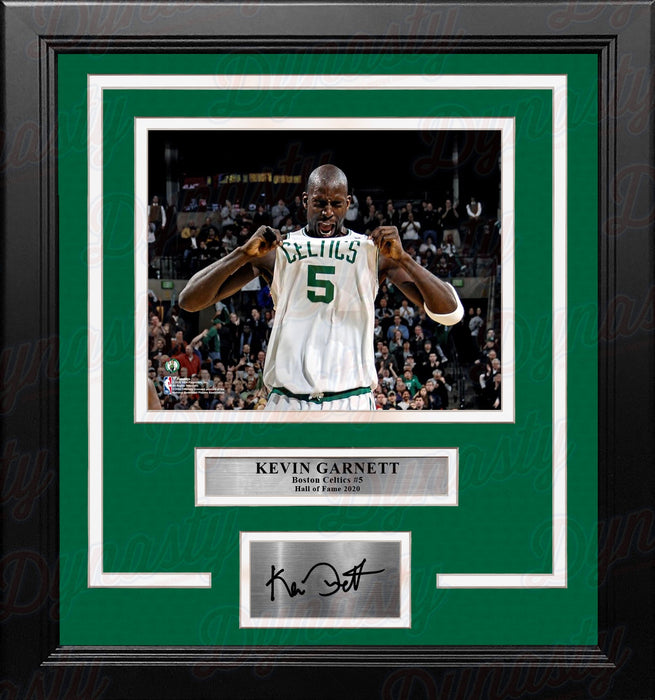 Kevin Garnett Celebration Boston Celtics 8" x 10" Framed Basketball Photo with Engraved Autograph - for just $79.99! 