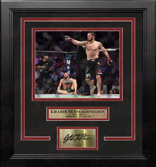 Khabib Nurmagomedov Crushes McGregor 8x10 Framed Mixed Martial Arts Photo with Engraved Autograph - for just $79.99! 