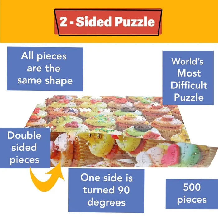 Killer Cupcakes 500 Piece Double-Sided Jigsaw Puzzle TDC - for just $19.99! 