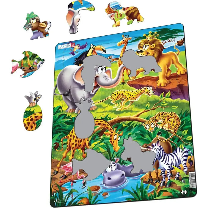 King Lion Watching the Savannah Wildlife 18 Piece Tray Jigsaw Puzzle Larsen - for just $11.99! 