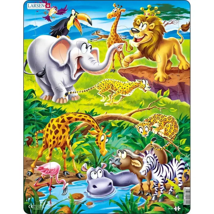 King Lion Watching the Savannah Wildlife 18 Piece Tray Jigsaw Puzzle Larsen - for just $11.99! 