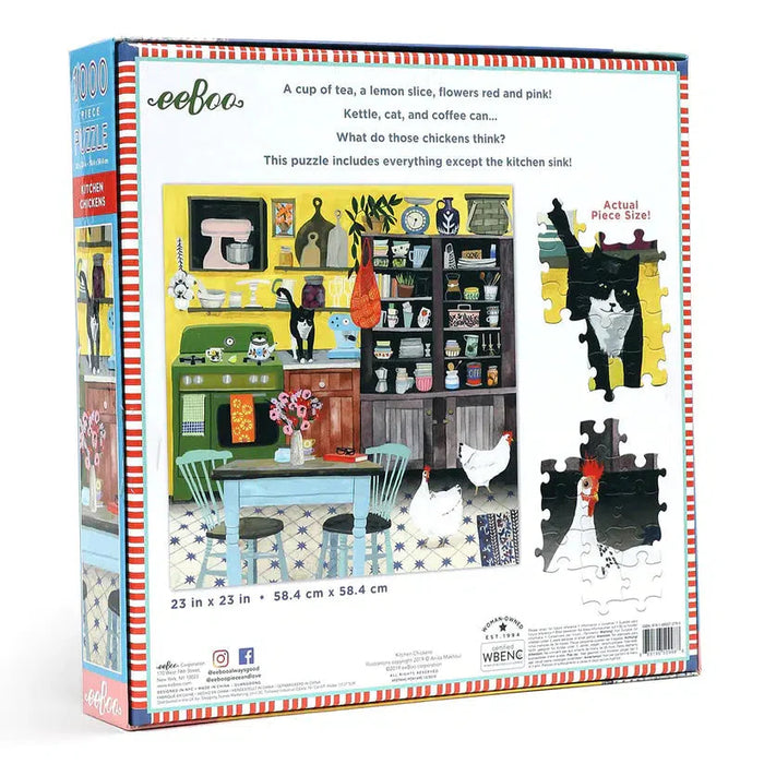 Kitchen Chickens 1000 Piece Jigsaw Puzzle eeBoo - for just $26.99! 