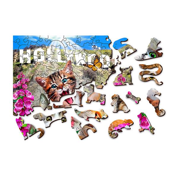 Kittens in Hollywood 200 Piece Wood Jigsaw Puzzle Wooden City - for just $19.99! 