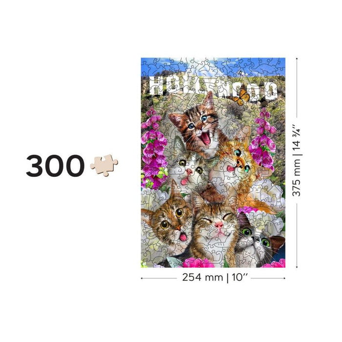 Kittens in Hollywood 300 Piece Wood Jigsaw Puzzle Wooden City - for just $24.99! 