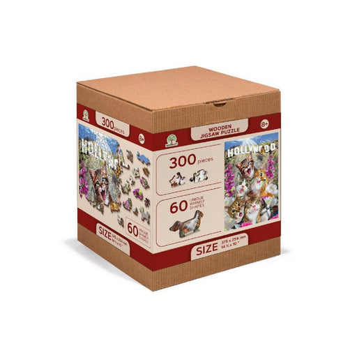Kittens in Hollywood 300 Piece Wood Jigsaw Puzzle Wooden City - for just $24.99! 