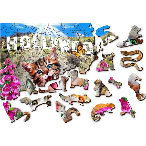 Kittens in Hollywood 75 Piece Wood Jigsaw Puzzle Wooden City - for just $11.99! 