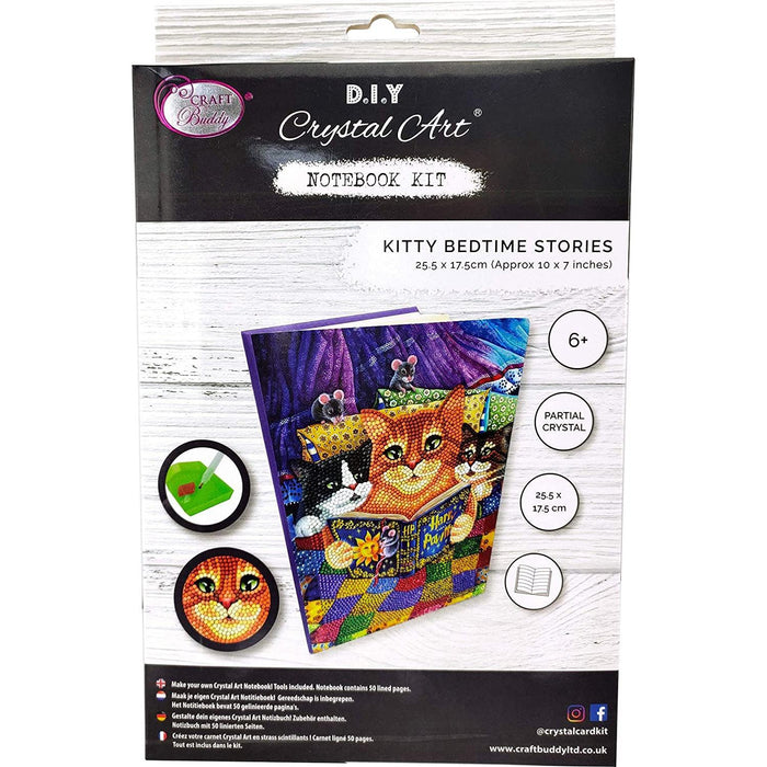 Kitty Bedtime Stories Crystal Art Notebook Kit Craft Buddy - for just $15.99! 