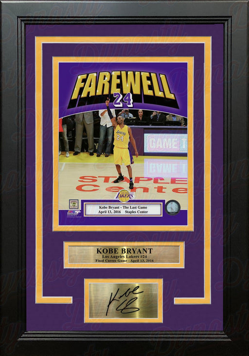 Kobe Bryant Final NBA Game Los Angeles Lakers 8x10 Framed Basketball Photo with Engraved Autograph - for just $99.99! 