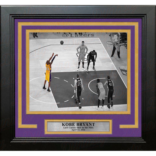Kobe Bryant's Last Career Shot Los Angeles Lakers Framed Basketball Photo - Premium Framed Basketball Photos - Just $49.99! Shop now at Retro Gaming of Denver