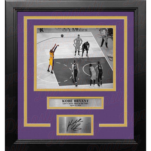 Kobe Bryant's Last Career Shot Los Angeles Lakers Framed Basketball Photo with Engraved Autograph - Premium Engraved Signatures - Just $79.99! Shop now at Retro Gaming of Denver