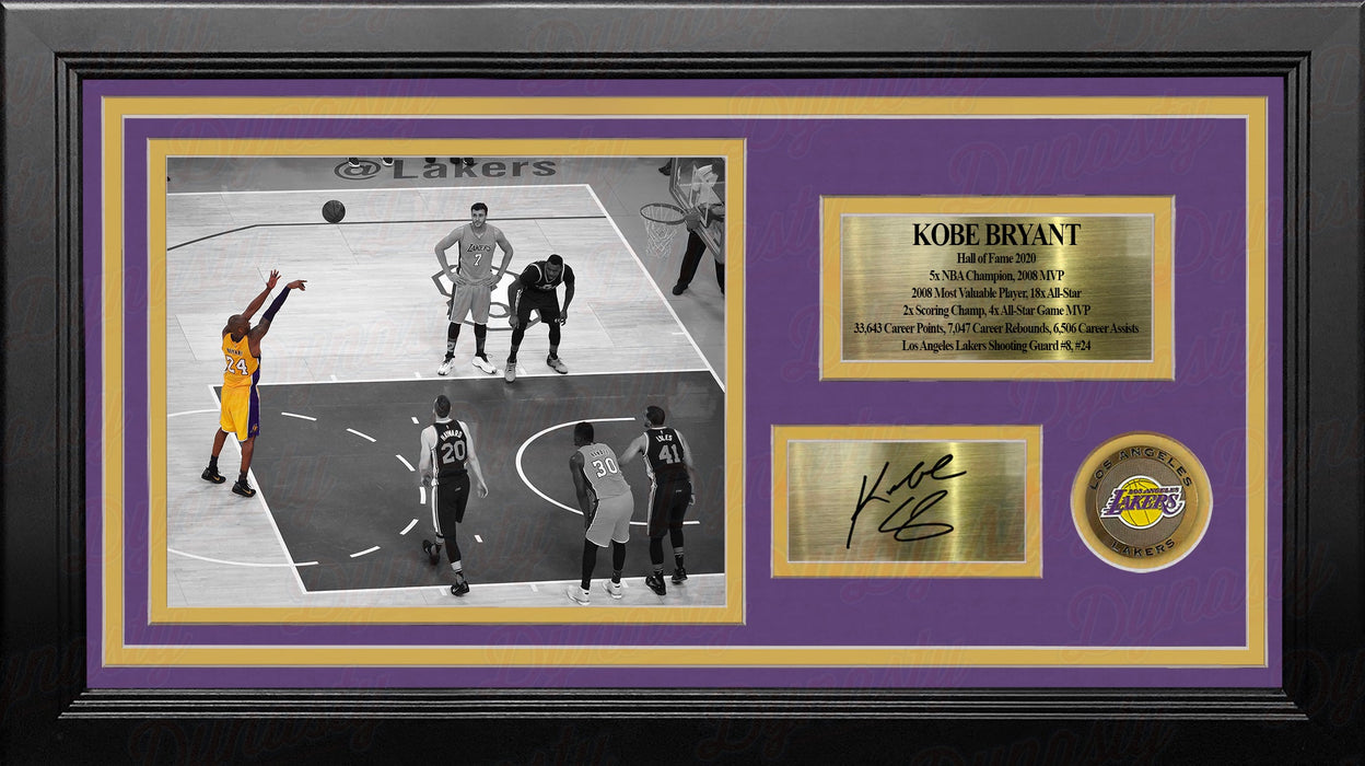 Kobe Bryant Last Shot Los Angeles Lakers 8x10 Framed Photo with Engraved Autograph & Career Stats - for just $99.99! 