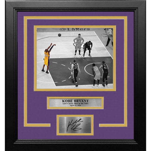 Kobe Bryant's Last Career Shot Los Angeles Lakers Framed Basketball Photo with Engraved Autograph - Premium Engraved Signatures - Just $79.99! Shop now at Retro Gaming of Denver