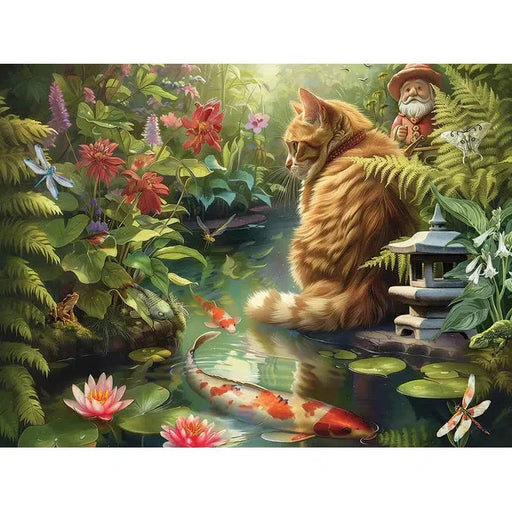 Koi Cat 275 Large Piece Jigsaw Puzzle Cobble Hill - for just $17.99! 