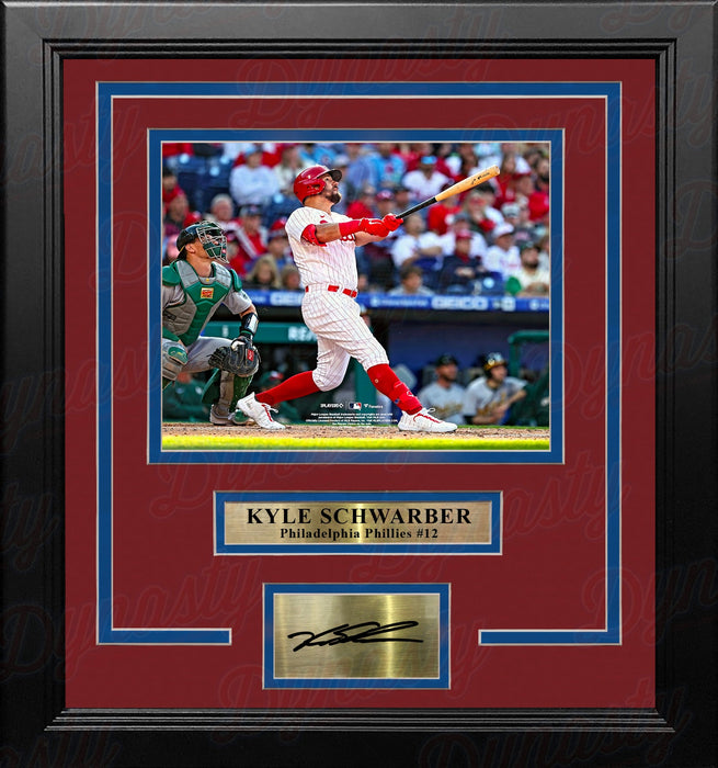 Kyle Schwarber Home Run Swing Philadelphia Phillies 8" x 10" Framed Photo with Engraved Autograph - for just $79.99! 