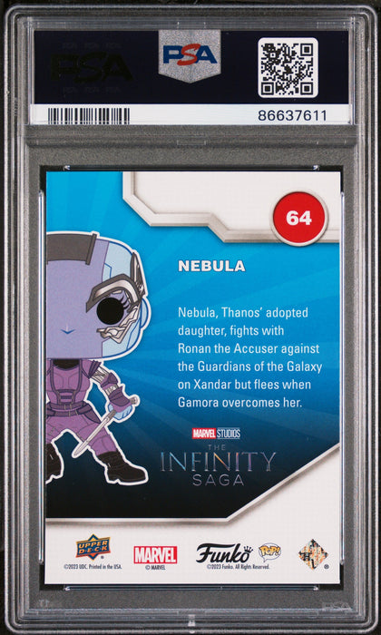 2023 UPPER DECK FUNKO POP MARVEL  NEBULA  #64  PSA 10 - for just $39! 