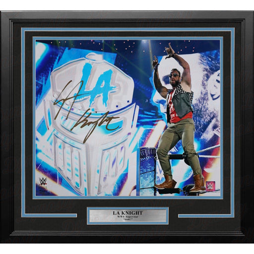 LA Knight Standing On the Ropes Autographed 16" x 20" Framed WWE Wrestling Photo - Premium Autographed Framed Wrestling Photos - Just $149.99! Shop now at Retro Gaming of Denver