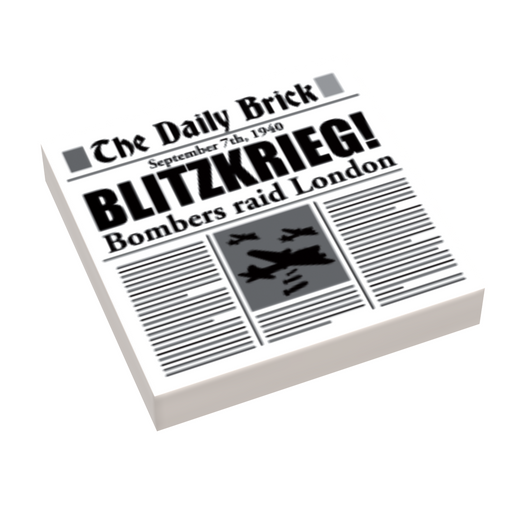 Blitzkreig (London Invasion) WW2 Newspaper (2x2 Tile) (LEGO) - Premium Custom Printed - Just $1.50! Shop now at Retro Gaming of Denver