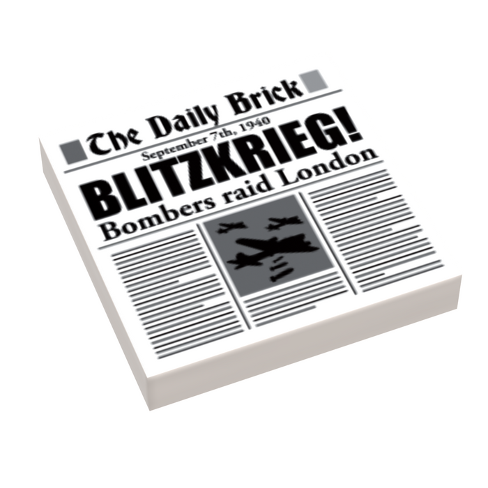 Blitzkreig (London Invasion) WW2 Newspaper (2x2 Tile) (LEGO) - Premium Custom Printed - Just $1.50! Shop now at Retro Gaming of Denver