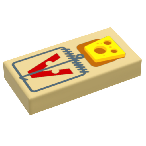 Mouse Trap w/ Cheese (1x2 Tile) (LEGO) - Premium Custom Printed - Just $1.50! Shop now at Retro Gaming of Denver