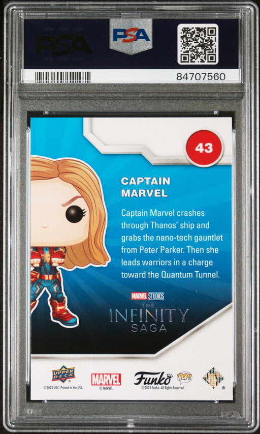2023 UPPER DECK FUNKO POP MARVEL  CAPTAIN MARVEL SPECTRUM #43  PSA 9 - for just $19! 