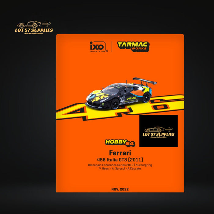 Tarmac Works Hobby64 Ferrari 458 Italia GT3 VR46 T64-073-12BGT646N 1:64 - Just $24.99! Shop now at Retro Gaming of Denver