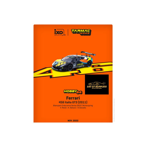 Tarmac Works Hobby64 Ferrari 458 Italia GT3 VR46 T64-073-12BGT646N 1:64 - Just $24.99! Shop now at Retro Gaming of Denver