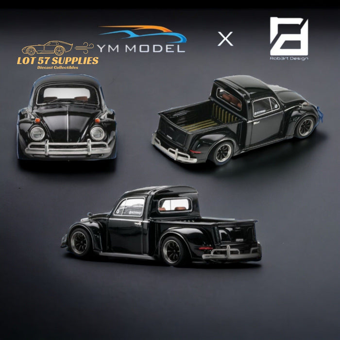 YM Model X Robert Design Volkswagen Beetle Pickup Truck FUSCUP in Black 1:64 Limited to 499 Pcs - Premium Volkswagen - Just $64.99! Shop now at Retro Gaming of Denver