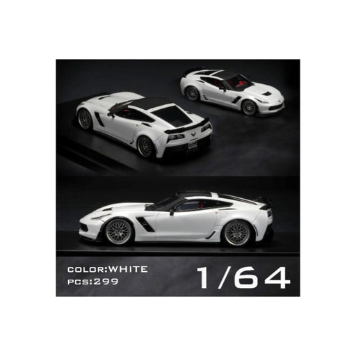 YM Model Chevrolet Covette C7 bagged in White 1:64 Limited to 299 Pcs - Premium Chevrolet - Just $69.99! Shop now at Retro Gaming of Denver