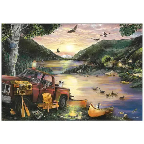 Lakefront Camping 1000 Piece Jigsaw Puzzle Crown Point - for just $19.99! 