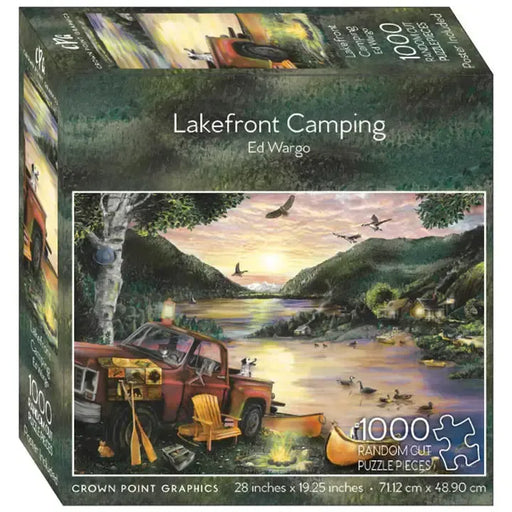 Lakefront Camping 1000 Piece Jigsaw Puzzle Crown Point - for just $19.99! 
