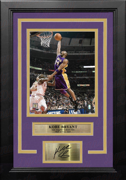 Kobe Bryant Slam Dunk Los Angeles Lakers 8" x 10" Framed Basketball Photo with Engraved Autograph - for just $79.99! 