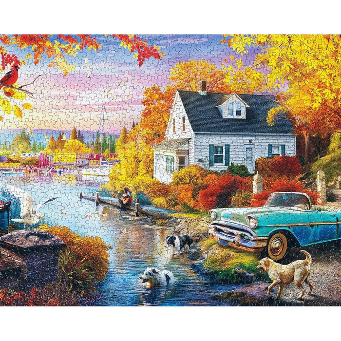 Lakeside Fall Retreat 1000 Piece Jigsaw Puzzle Springbok - for just $19.99! 