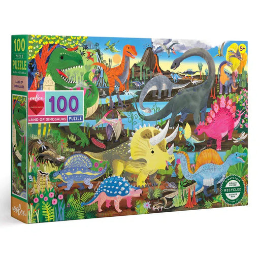 Land of Dinosaurs 100 Piece Jigsaw Puzzle eeBoo - for just $18.99! 