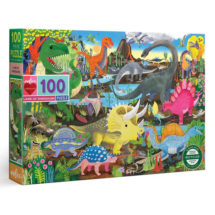 Land of Dinosaurs 100 Piece Jigsaw Puzzle eeBoo - for just $18.99! 