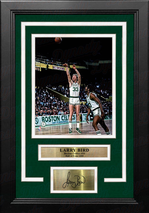 Larry Bird in Action Boston Celtics 8" x 10" Framed Basketball Photo with Engraved Autograph - for just $79.99! 