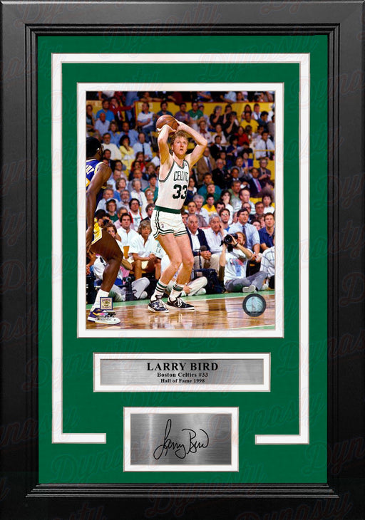 Larry Bird v. The Lakers Boston Celtics 8" x 10" Framed Basketball Photo with Engraved Autograph - for just $79.99! 