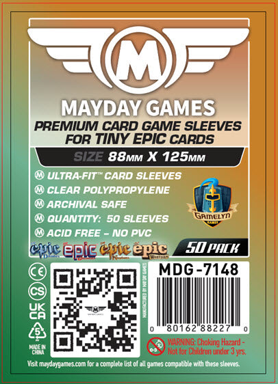 "Tiny Epic Kingdoms" Compatible Card Sleeves (88x125mm) - for just $4! 