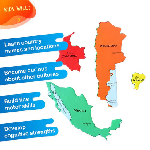 Latin America GeoPuzzle 50 Piece Jigsaw Puzzle Geotoys - for just $21.99! 