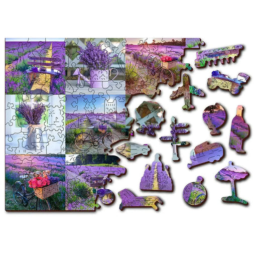 Lavender France 150 Piece Wood Jigsaw Puzzle Wooden City - for just $19.99! 