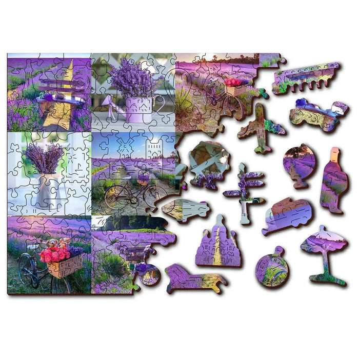 Lavender France 150 Piece Wood Jigsaw Puzzle Wooden City - for just $19.99! 