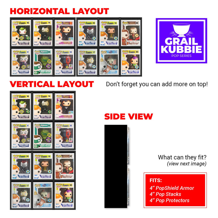 GRAIL KUBBIE BLACK (3x2) - In Box Display Case for Funko Pops in Acrylic Pop Shield Armor (Cardboard) - for just $34.99! 