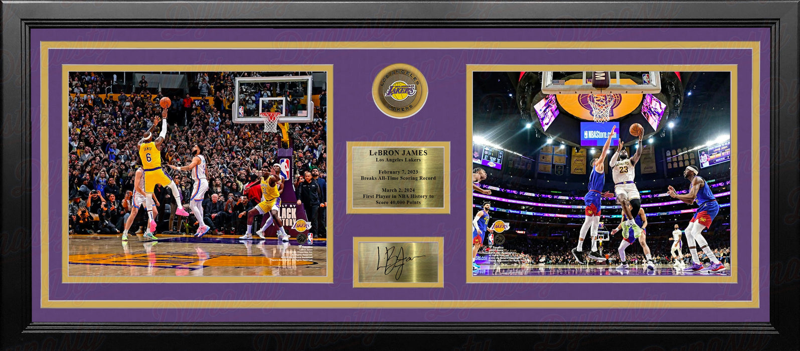 LeBron James Scoring Records Los Angeles Lakers 8x10 Framed Basketball Photo with Engraved Autograph - for just $129.99! 